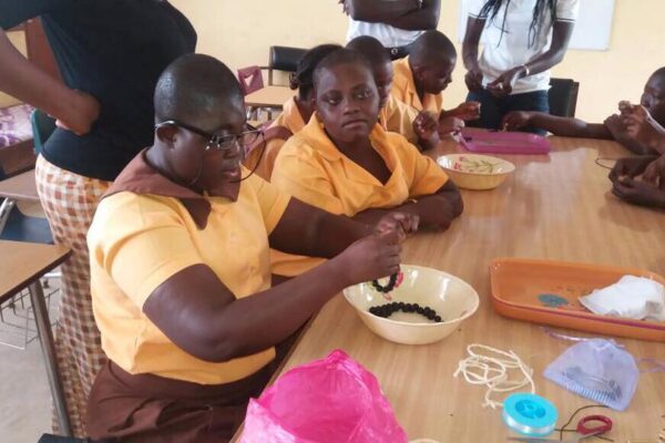 #AhabanGreenCampSession – Bead Making With The Kids At Dzorwulu Special School